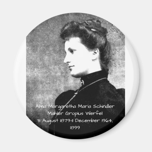 Alma Margaretha Maria Schindler Mahler Gropius Wer Magneet (Voorkant)