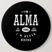 Alma Persoonlijke naam Birthday Ronde Button 6,0 Cm (Voorkant)