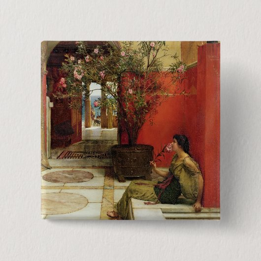 Alma-Tadema | An Oleander, 1882 Vierkante Button 5,1 Cm (Voorkant)