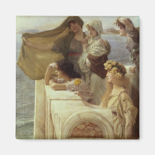 Alma-Tadema | Bij Aphrodite's Cradle, 1908 Magneet (Voorkant)
