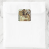 Alma-Tadema | Bij Aphrodite's Cradle, 1908 Vierkante Sticker (Tas)