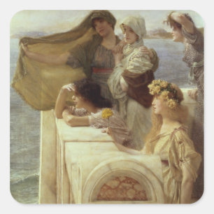 Alma-Tadema Bij Aphrodite's Cradle, 1908 Vierkante Sticker