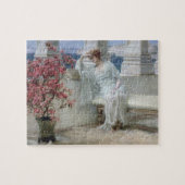 Alma-Tadema | Haar ogen zijn bij haar gedachten? Legpuzzel (Horizontaal)