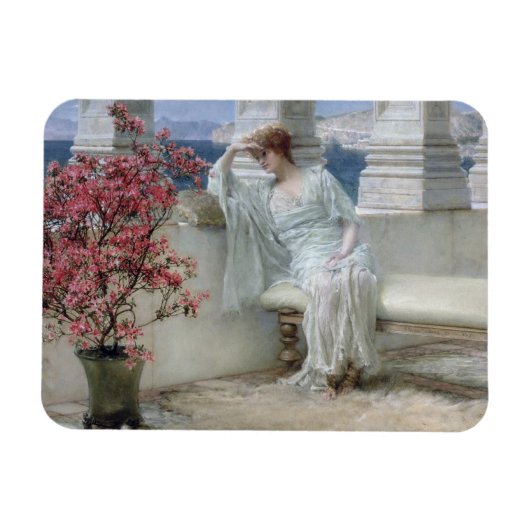 Alma-Tadema | Haar ogen zijn bij haar gedachten? Magneet (Horizontaal)