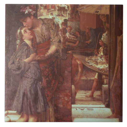 Alma-Tadema | Het vertrek, 1880 Tegeltje (Voorkant)