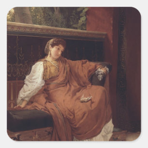 Alma-Tadema Lesbia Weeping over a Sparrow Vierkante Sticker
