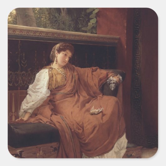 Alma-Tadema Lesbia Weeping over a Sparrow Vierkante Sticker (Voorkant)