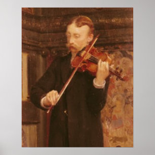 Alma-Tadema   Maurice Sons die het Violin spelen Poster
