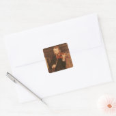 Alma-Tadema | Maurice Sons die het Violin spelen Vierkante Sticker (Envelop)