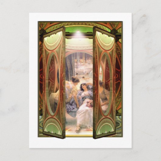 Alma-Tadema opent deur naar de baden Briefkaart (Voorkant)