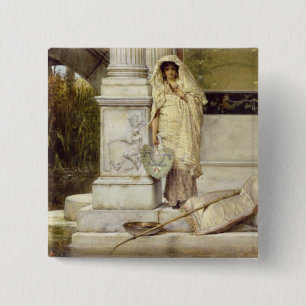 Alma-Tadema   Roman Fisher Girl, 1873 Vierkante Button 5,1 Cm