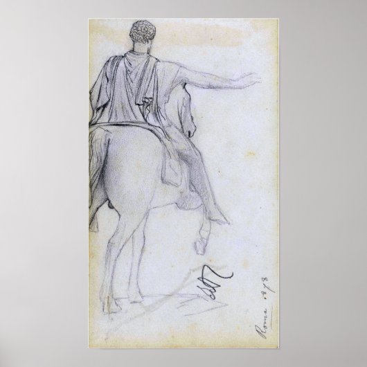 Alma-Tadema - standbeeld van Marcus Aurelius Poster (Voorkant)