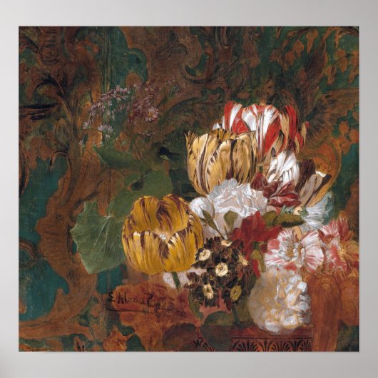 Alma-Tadema - stilstaand leven met tulpen Poster (Voorkant)