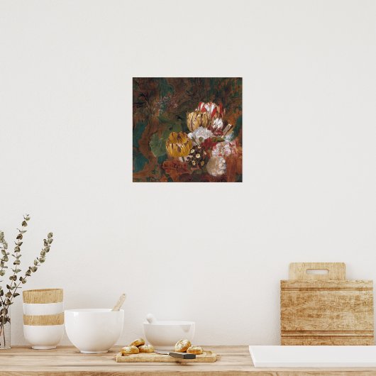 Alma-Tadema - stilstaand leven met tulpen Poster (Keuken)