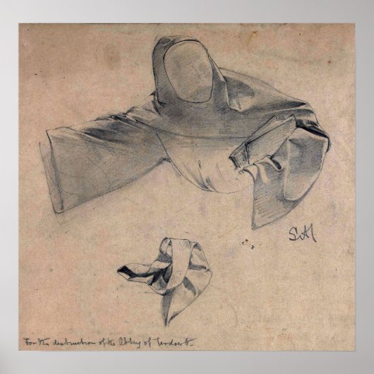 Alma-Tadema - Studies voor de kleding van een vlie Poster (Voorkant)