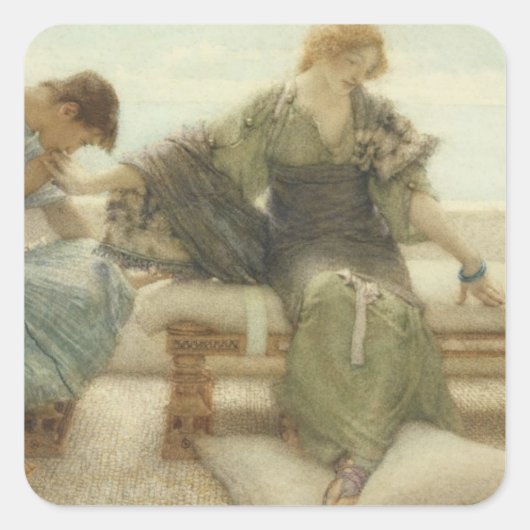 Alma-Tadema | Vraag me niet meer, 1886 Vierkante Sticker (Voorkant)