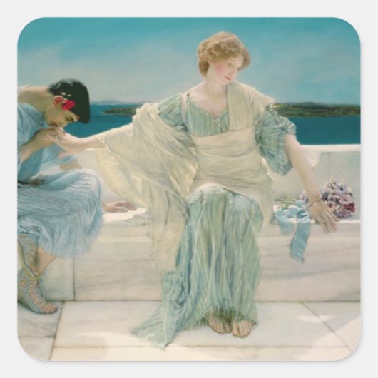 Alma-Tadema | Vraag me niet meer, 1906 Vierkante Sticker (Voorkant)