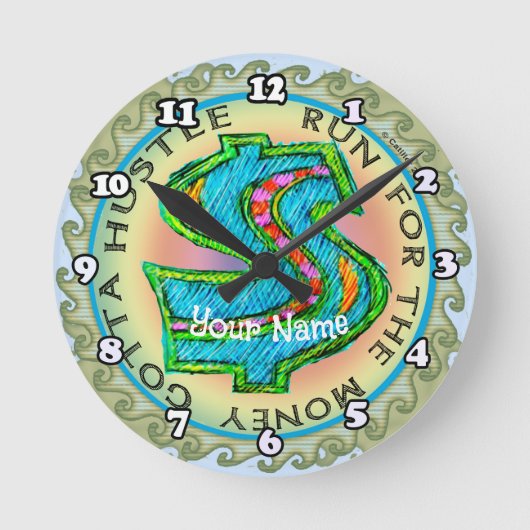 almachtige dollar ronde klok (Voorkant)