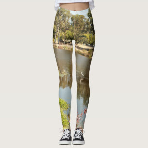 Almaden Lake Park met witte reiger Leggings