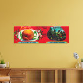 Almaden Peach Label Canvas Afdruk (Insitu (Woonkamer))