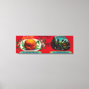 Almaden Peach Label Canvas Afdruk