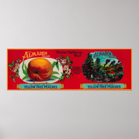 Almaden Peach Label Poster (Voorkant)