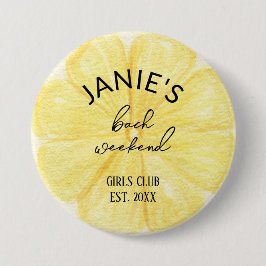 Almafi Citroen Bachelorette Feest | Bruids Pin/ Ronde Button 7,6 Cm