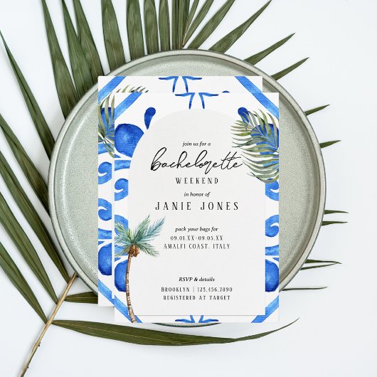 Almafi Vibes Blue Tegel vrijgezellenfeest weekend Kaart