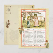 Almanac, maart 1884. Aries, de Ram Briefkaart (Voorkant / Achterkant)