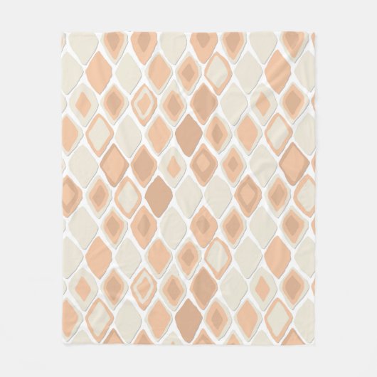 Almas diamant ikat soft peach fleece deken (Voorkant)
