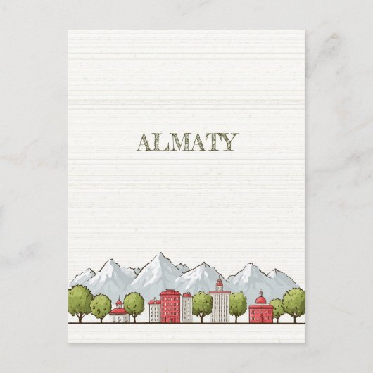 Almaty Kazachstan Reizen Briefkaart (Voorkant)