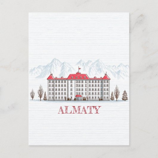 Almaty Kazachstan Reizen Briefkaart (Voorkant)
