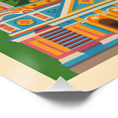 Almaty Kazachstan Retro Reisposter Kunst Perfect Poster (Hoek)