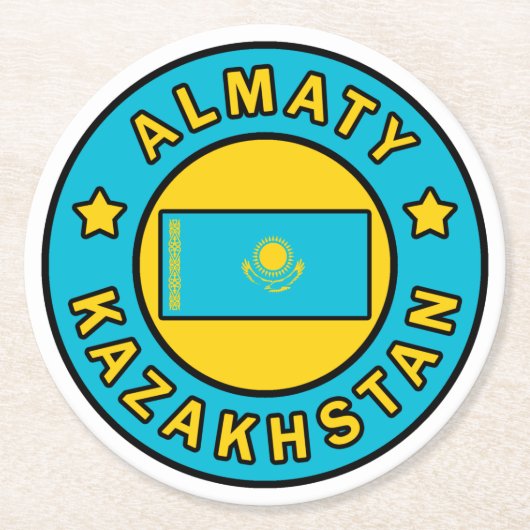 Almaty Kazachstan Ronde Kartonnen Onderzetter (Voorkant)