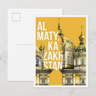Almaty Kazakhstan Vintage Travel  Briefkaart