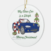 ALMC-Santa's Sleigh-Blue Keramisch Ornament (Links)