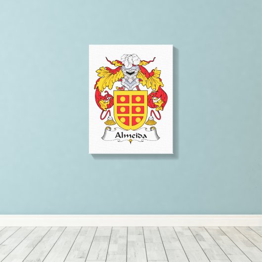 Almeida Family Crest Canvas Afdruk (Insitu (Houten vloer))