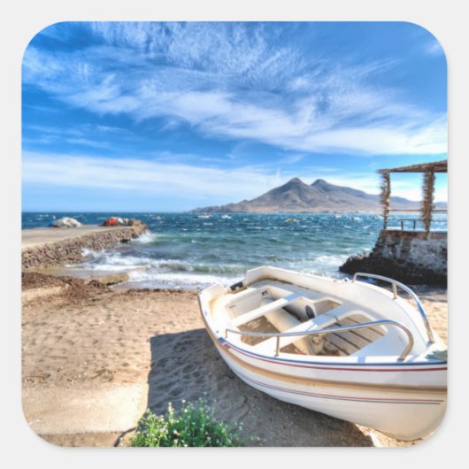 Almería, La Isleta Del Moro | Mar Mediterráneo Vierkante Sticker (Voorkant)