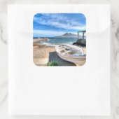 Almería, La Isleta Del Moro | Mar Mediterráneo Vierkante Sticker (Tas)