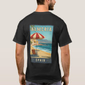Almeria Spain Travel Poster T-shirt (Achterkant)