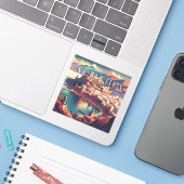 Almeria Spanje 3 inch Vinyl Sticker (Laptop met iPhone)