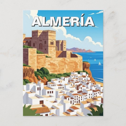 Almeria Spanje Alcazabar Reizen Briefkaart (Voorkant)