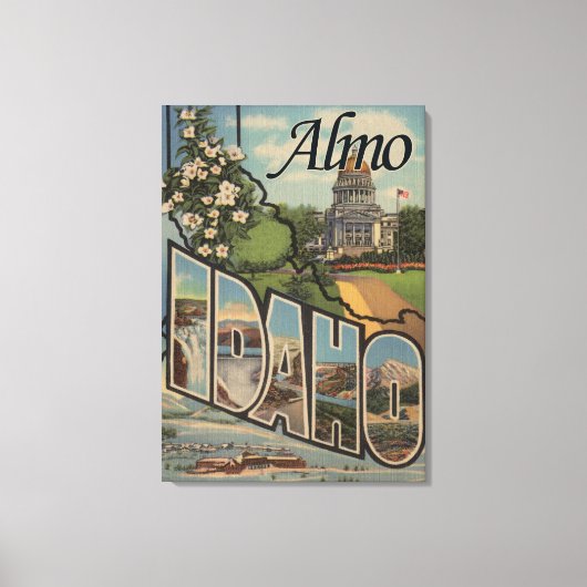 Almo, IdahoLarge Letter ScenesAlmo, ID Canvas Afdruk (Voorkant)