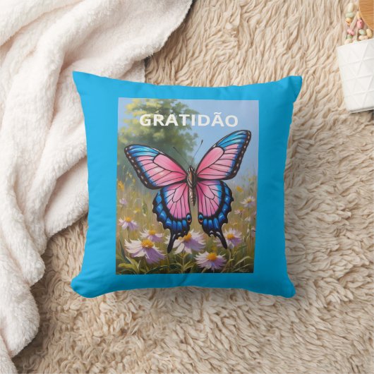 Almofada 40,6 cm x 40,6 cm Borboleta Kussen (Deken)