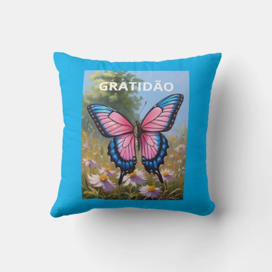 Almofada 40,6 cm x 40,6 cm Borboleta Kussen (Achterkant)