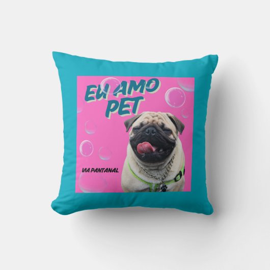 Almofada 40,6 cm x 40,6 cm Pet Azul Claro Kussen (Voorkant)