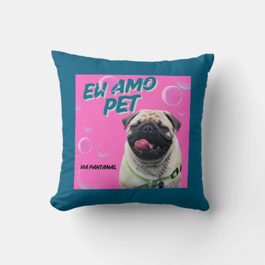 Almofada 40,6 cm x 40,6 cm Pet Azul Escuro Kussen (Voorkant)