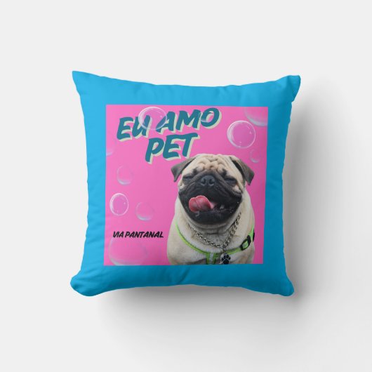 Almofada 40,6 cm x 40,6 cm Pet Azul Kussen (Voorkant)