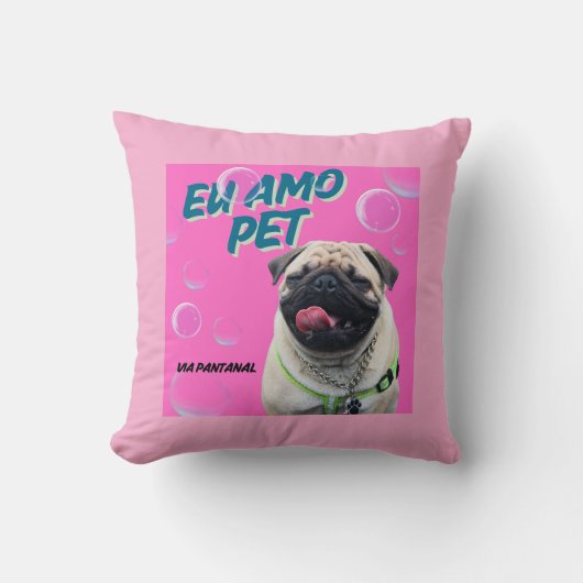 Almofada 40,6 cm x 40,6 cm Pet Rosa Kussen (Voorkant)