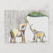 Almofada Baby en Waterverf van mam Elephant Briefkaart (Achterkant)